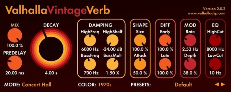 复古混响效果器！Valhalla DSP Valhalla VintageVerb v3.0.0 WIN版 | 超级编曲家