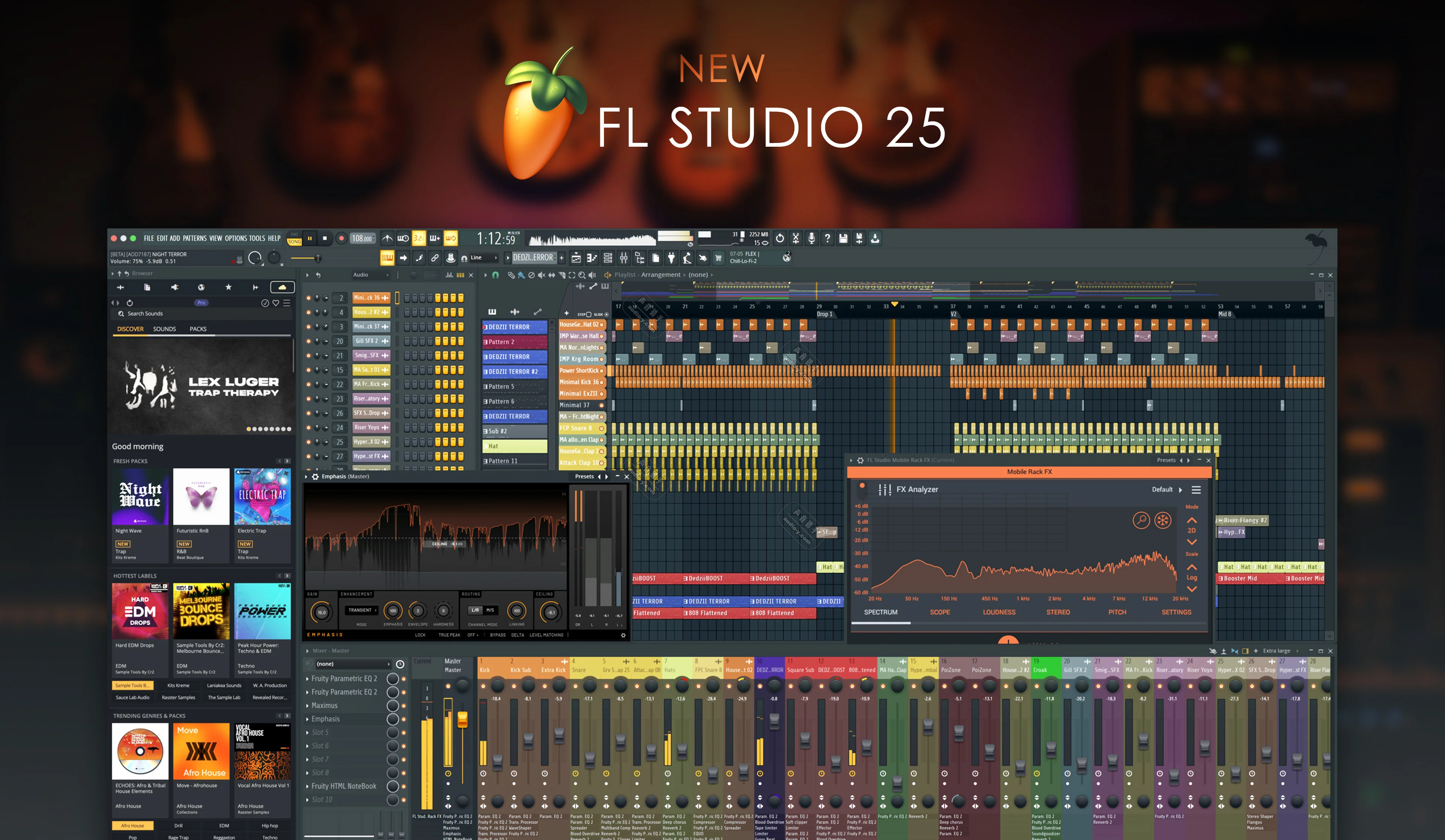 最新版水果编曲软件！Image-Line FL Studio Producer Edition v25.1.4 Build 4951 All Plugins Edition +FLEX Pack Rev.1 WIN版