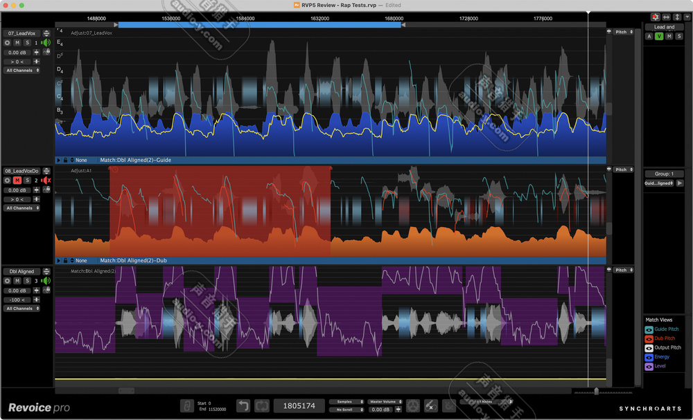 超专业多音轨对齐音高修正软件！Synchro Arts ReVoice Pro v5.1.30 MAC版