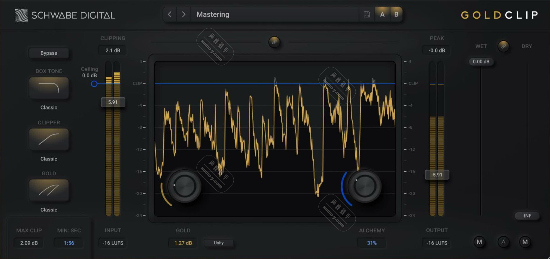 专业母带削波饱和效果器!Schwabe Digital Gold Clip v1.4.1 MAC版